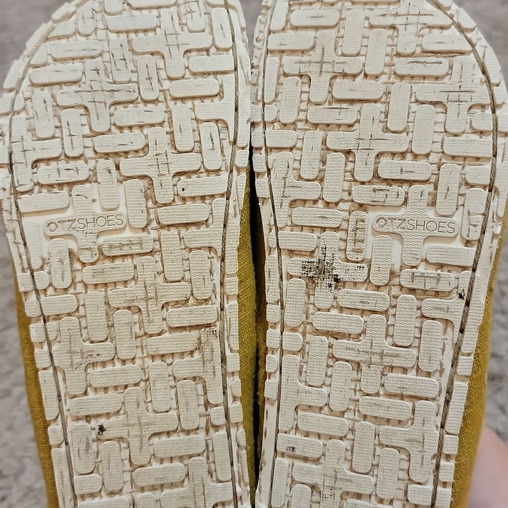 OTZ Cork Lite Espadrille Slip On Mustard Yellow Canvas Caveman Shoes Size 6.5 - Picture 5 of 10